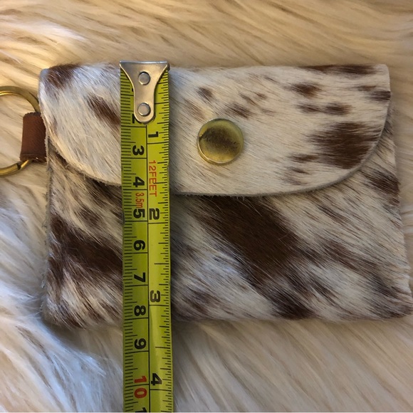 The Providence Story hair on hide coin card case snap closure raw lining - Picture 6 of 6